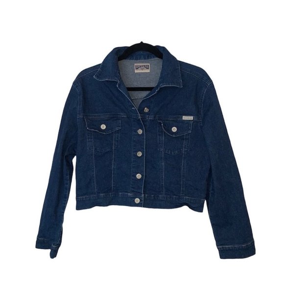 Vintage Nevada Jeanswear Jean Jacket Dark Wash Denim Button Up  Size Medium - Picture 1 of 6